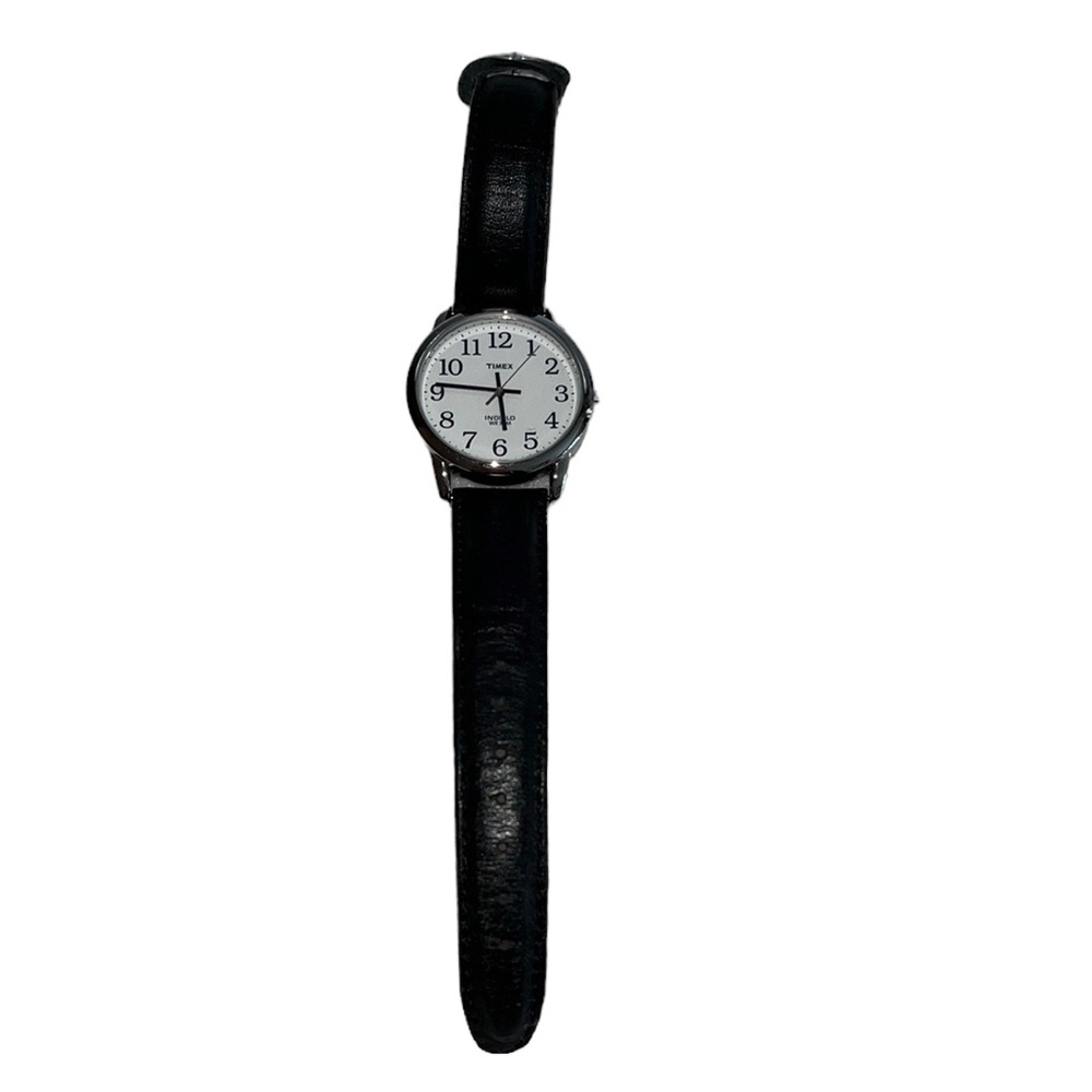 TIMEX INDIGLO Wrist Watch~Black Leather Band~Needs Battery